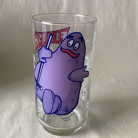 Vintage McDonaldland McDonalds Action Series 1977 Grimace glass